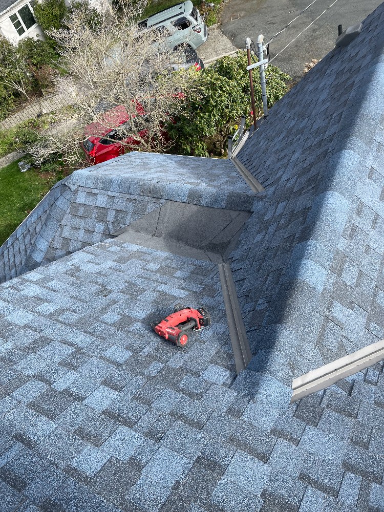 Completed re-roofing project on a west coast home