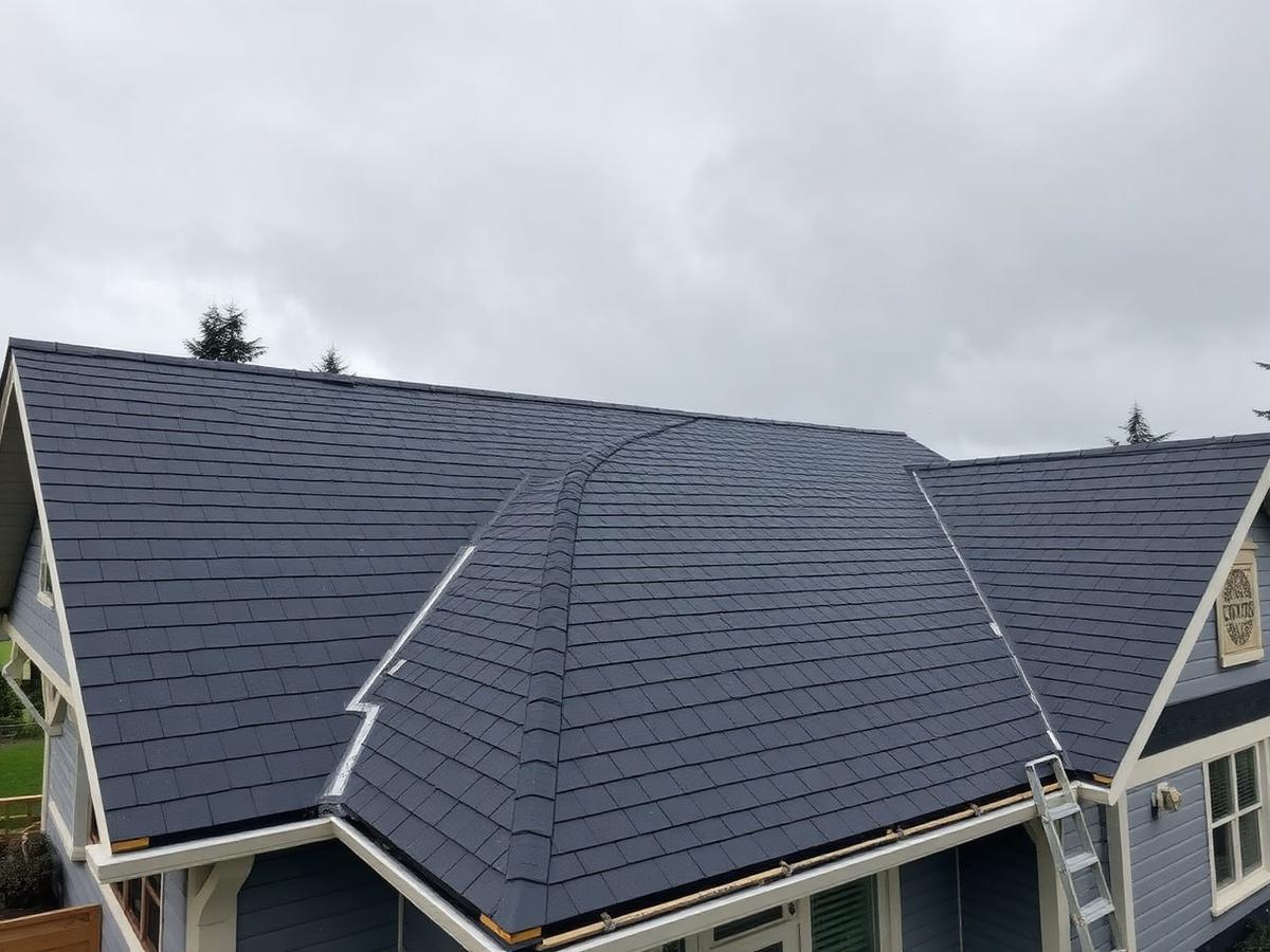 Completed re-roofing project on a west coast home